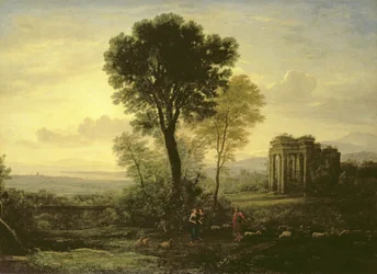 Morgen (Landskap med Jakob, Rachel og Lea ved brønnen), 1666